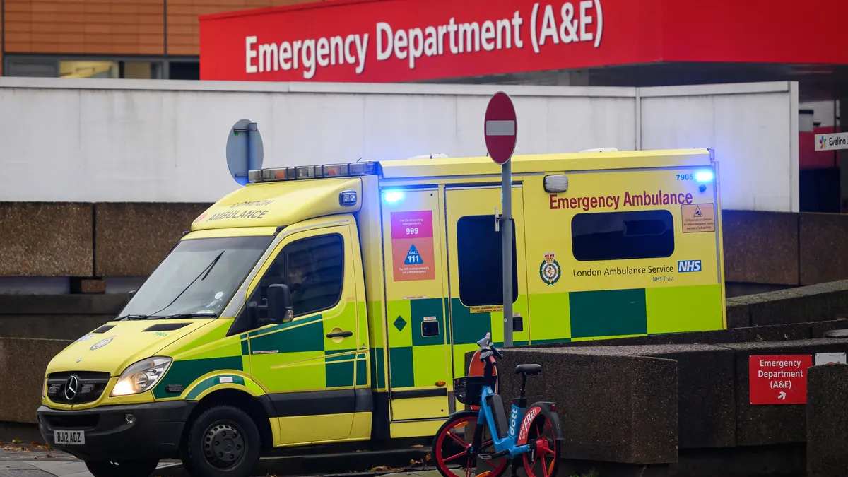 Ambulance waits outside emergency department