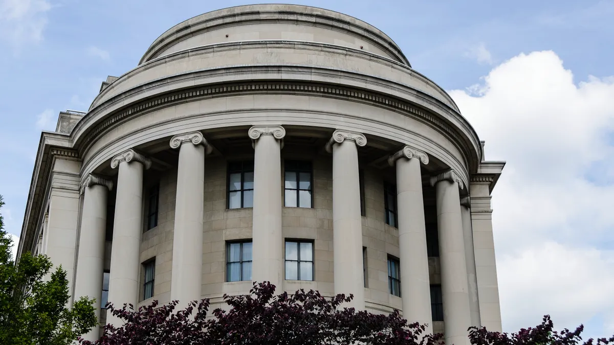 The Federal Trade Commission headquarters is pictured in Washington, D.C. The agency's proposed noncompete ban may face legal challenges on several grounds.