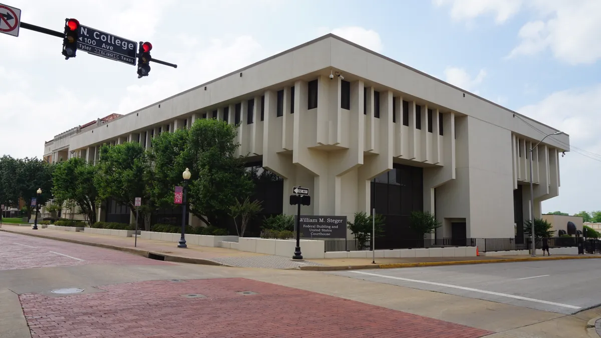 An outside view of a courthouse of the U.S. District Court for the Eastern District of Texas.